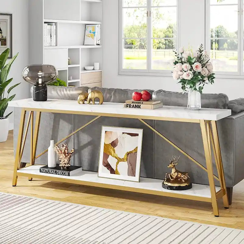 70.9 Inches Long Narrow Sofa Table Behind Couch for Entryway