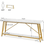 70.9 Inches Long Narrow Sofa Table Behind Couch for Entryway
