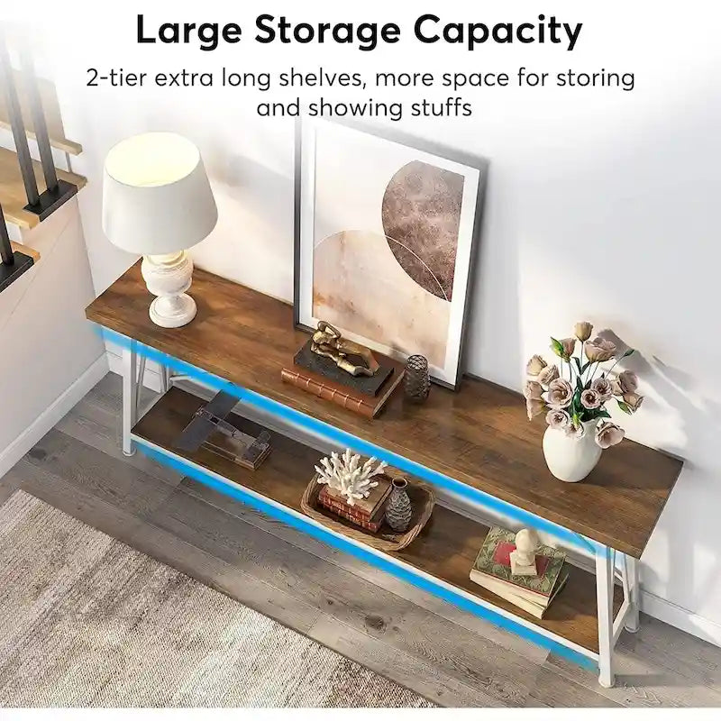 70.9 Inches Long Narrow Sofa Table Behind Couch for Entryway