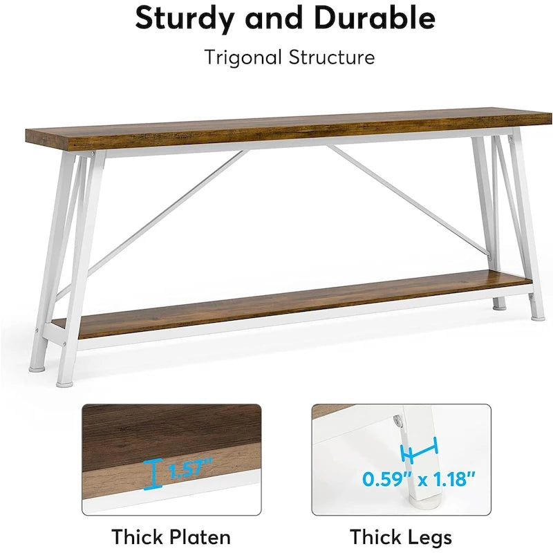 70.9 Inches Long Narrow Sofa Table Behind Couch for Entryway