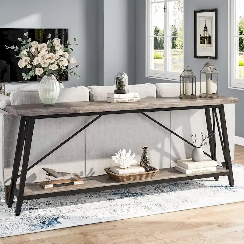 70.9 Inches Long Narrow Sofa Table Behind Couch for Entryway