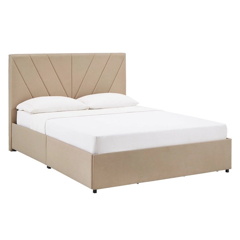 Arlert V-Channel Headboard Storage Platform Bed by iNSPIRE Q Modern