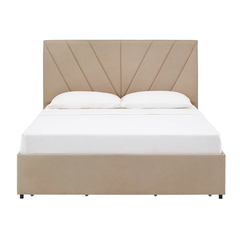 Arlert V-Channel Headboard Storage Platform Bed by iNSPIRE Q Modern