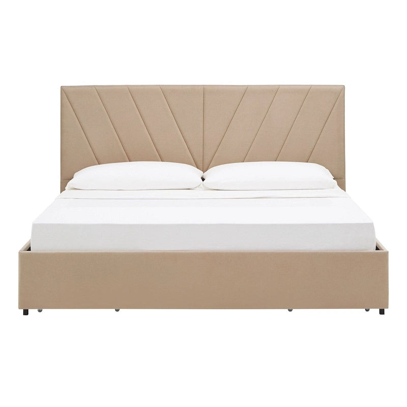 Arlert V-Channel Headboard Storage Platform Bed by iNSPIRE Q Modern