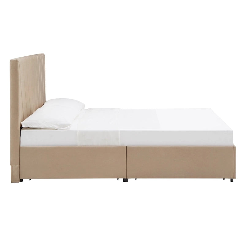 Arlert V-Channel Headboard Storage Platform Bed by iNSPIRE Q Modern