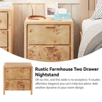 COZAYH Fully-Assembled Farmhouse Nightstand, Rustic Distressed Wood Retro Accent Dresser, Chest of Drawers,Boho