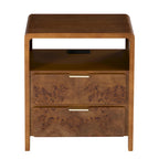 COZAYH Fully-Assembled Farmhouse Nightstand, Rustic Distressed Wood Retro Accent Dresser, Chest of Drawers,Boho