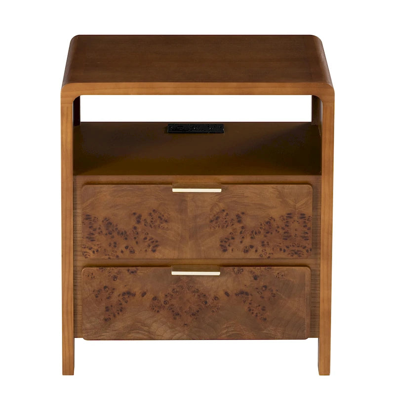 COZAYH Fully-Assembled Farmhouse Nightstand, Rustic Distressed Wood Retro Accent Dresser, Chest of Drawers,Boho