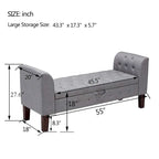 Storage Bench , Bedroom Bench with Arms Ottoman entryway bench with storage