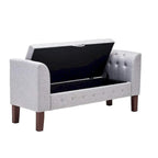 Storage Bench , Bedroom Bench with Arms Ottoman entryway bench with storage