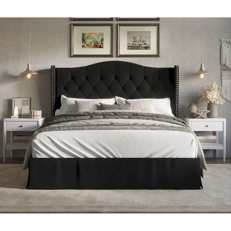 Riley Tufted Upholstered Platform Bed
