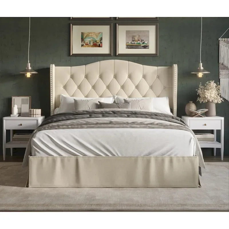 Riley Tufted Upholstered Platform Bed