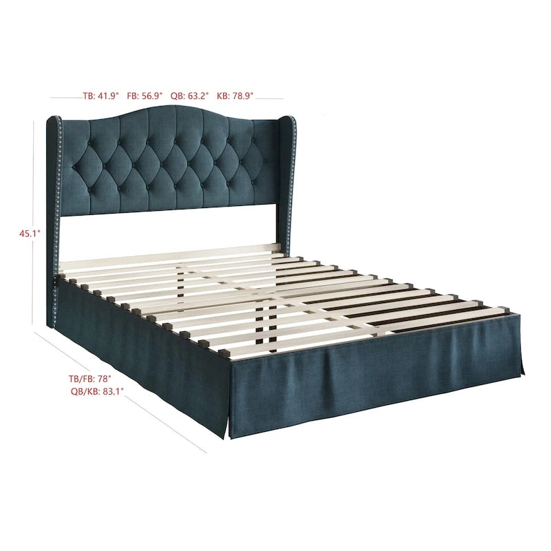 Riley Tufted Upholstered Platform Bed