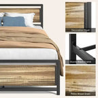 Full Queen Bed Frame with Headboard Sturdy Metal Platform Bed