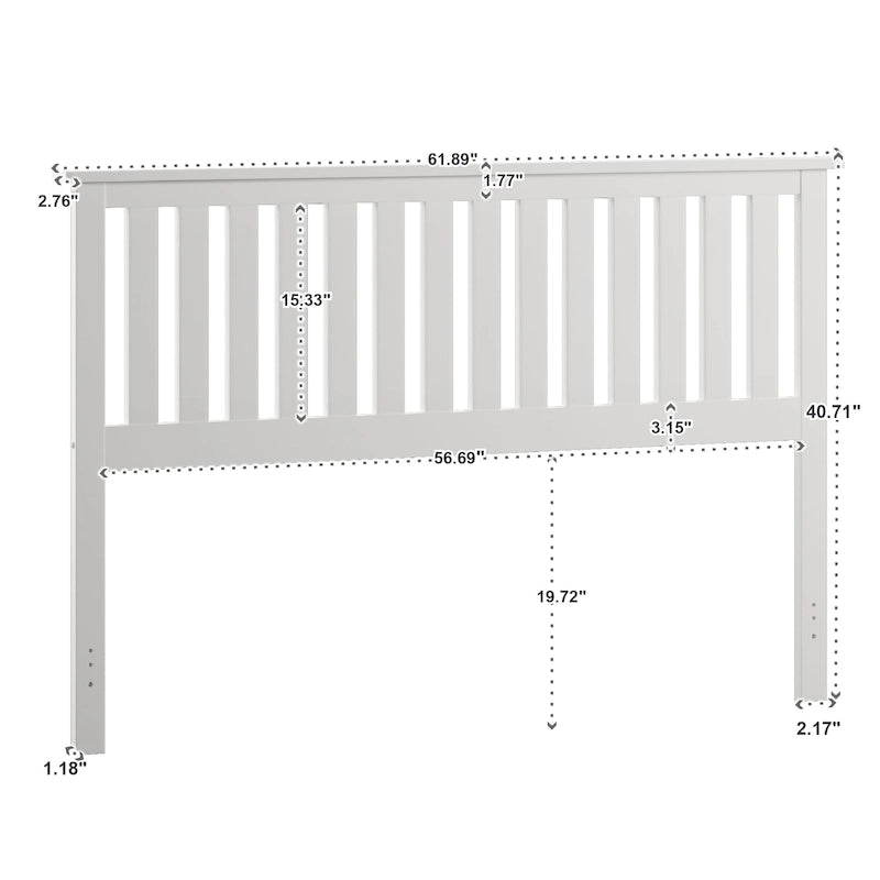 Hammersley Mission Slatted White Wood Headboard by iNSPIRE Q Classic