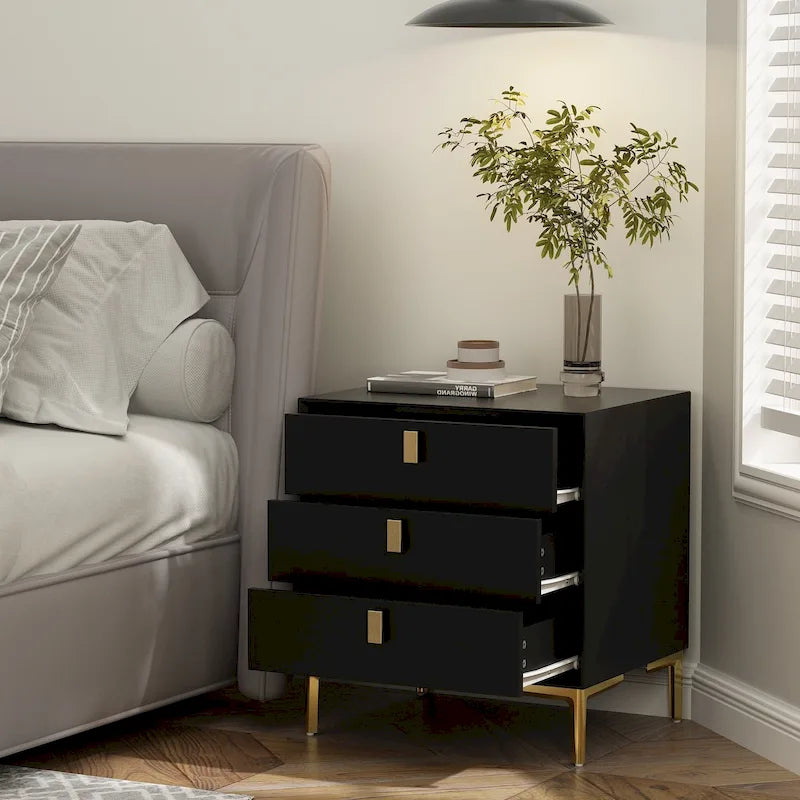 Timechee 3-Drawer Nightstand End Table Bedside Table