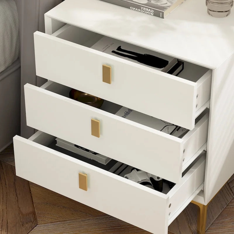 Timechee 3-Drawer Nightstand End Table Bedside Table