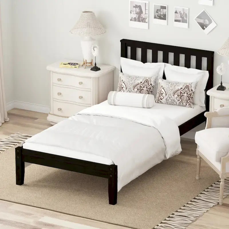 Twin Size Platform Bed with Headboard