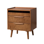 Lisa Mid-Century Modern 3-Drawer Nightstand with Charging Station by HULALA HOME