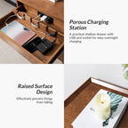 Lisa Mid-Century Modern 3-Drawer Nightstand with Charging Station by HULALA HOME