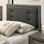 Aury Transitional Grey Wood Tufted 2-Piece Panel Bed and Trundle Set by Furniture of America