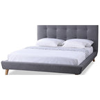 Carson Carrington Svinninge Mid-century Grey Upholstered Platform Bed