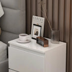 Nightstand Bedside Table Wood 2-Drawer End Table White/Brown
