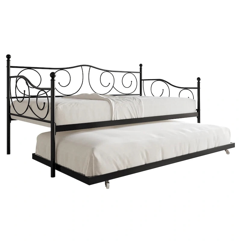 CraftPorch Contemporary Twin Size Metal Daybed with Trundle