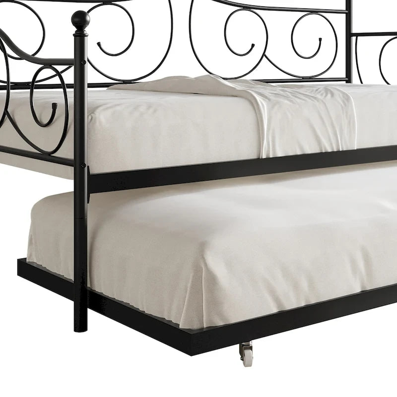 CraftPorch Contemporary Twin Size Metal Daybed with Trundle