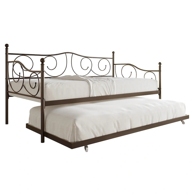 CraftPorch Contemporary Twin Size Metal Daybed with Trundle