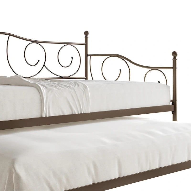 CraftPorch Contemporary Twin Size Metal Daybed with Trundle