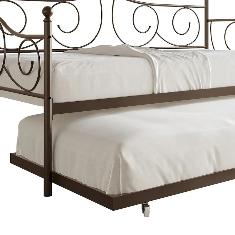 CraftPorch Contemporary Twin Size Metal Daybed with Trundle