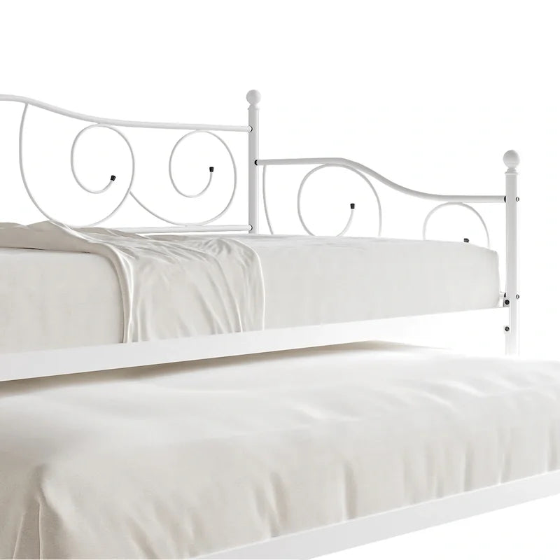 CraftPorch Contemporary Twin Size Metal Daybed with Trundle