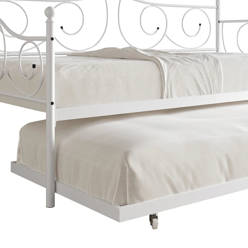 CraftPorch Contemporary Twin Size Metal Daybed with Trundle