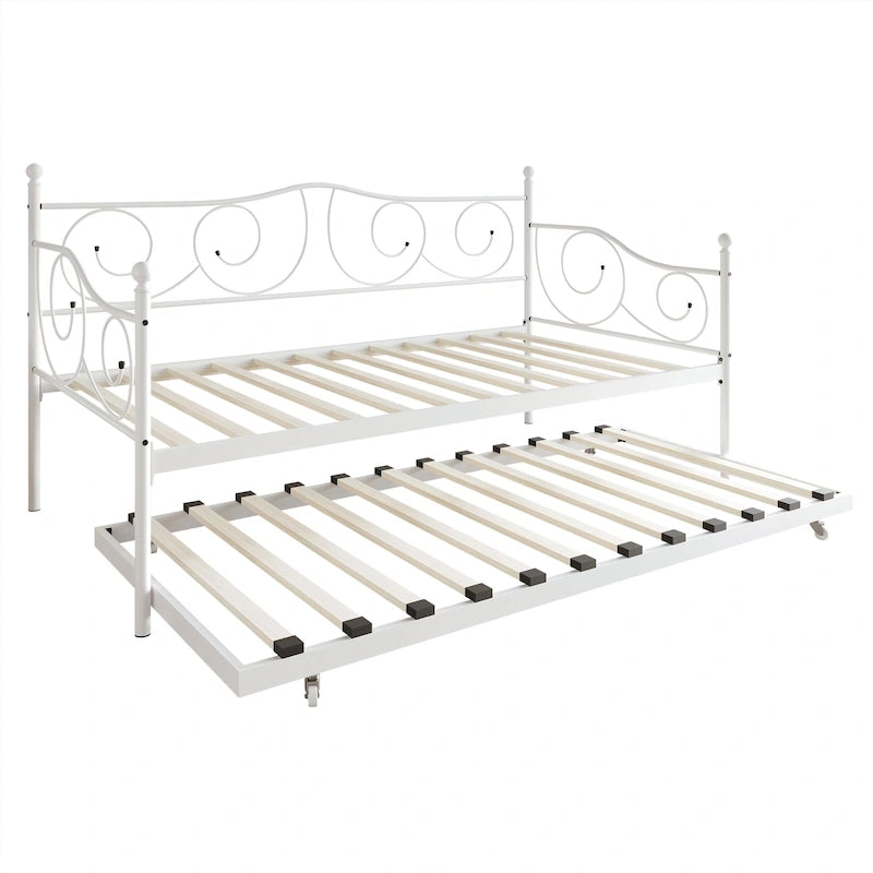 CraftPorch Contemporary Twin Size Metal Daybed with Trundle