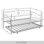 CraftPorch Contemporary Twin Size Metal Daybed with Trundle