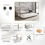 CraftPorch Contemporary Twin Size Metal Daybed with Trundle