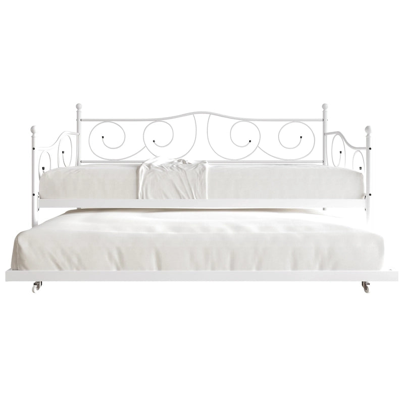 CraftPorch Contemporary Twin Size Metal Daybed with Trundle