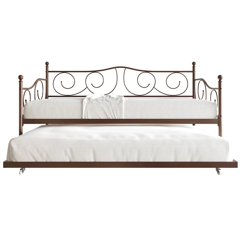 CraftPorch Contemporary Twin Size Metal Daybed with Trundle