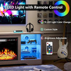 Bossin 58 Fireplace TV Stand with 18 Electric Fireplace,Modern Entertainment Center for 65 TVs,TV Console