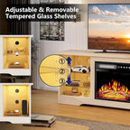 Bossin 58 Fireplace TV Stand with 18 Electric Fireplace,Modern Entertainment Center for 65 TVs,TV Console