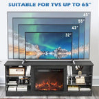 Bossin 58 Fireplace TV Stand with 18 Electric Fireplace,Modern Entertainment Center for 65 TVs,TV Console