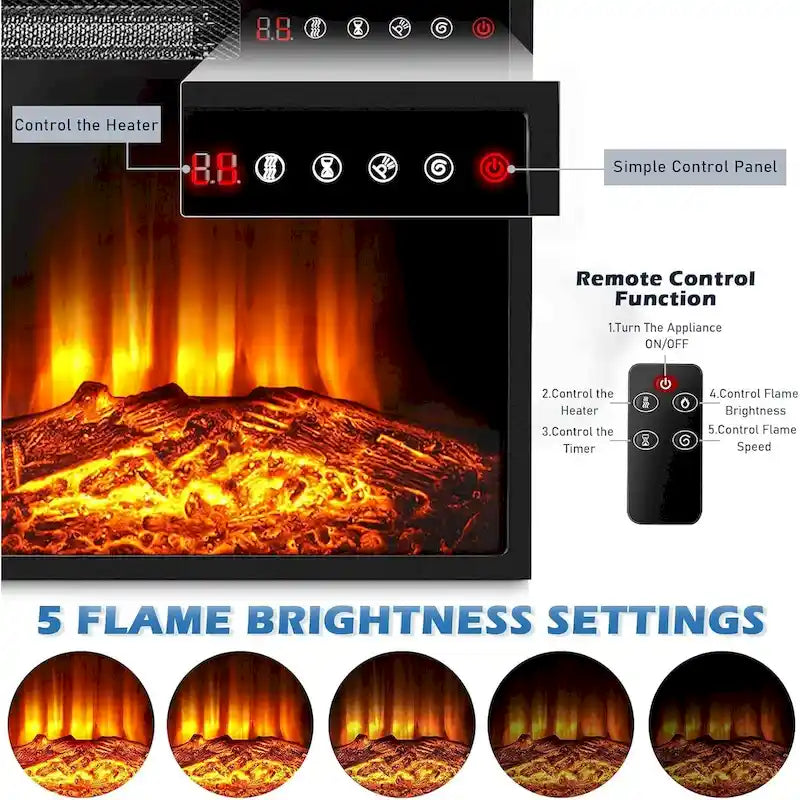 Bossin 58 Fireplace TV Stand with 18 Electric Fireplace,Modern Entertainment Center for 65 TVs,TV Console