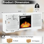 Bossin 58 Fireplace TV Stand with 18 Electric Fireplace,Modern Entertainment Center for 65 TVs,TV Console