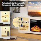 Bossin 58 Fireplace TV Stand with 18 Electric Fireplace,Modern Entertainment Center for 65 TVs,TV Console