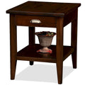 Leick Home 10507 Laurent One Drawer End Table with Shelf, Chocolate Cherry