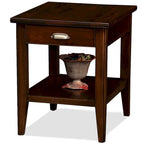 Leick Home 10507 Laurent One Drawer End Table with Shelf, Chocolate Cherry