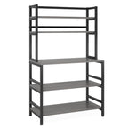 Brown/ Black Kitchen Bakers Rack Industrial Microwave Oven Stand,White 5-Tier Utility Storage Shelf,Kitchen Stand with Hutch