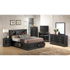 Louis Philippe King Storage Platform Bed
