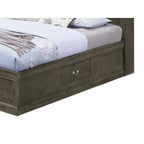 Louis Philippe King Storage Platform Bed